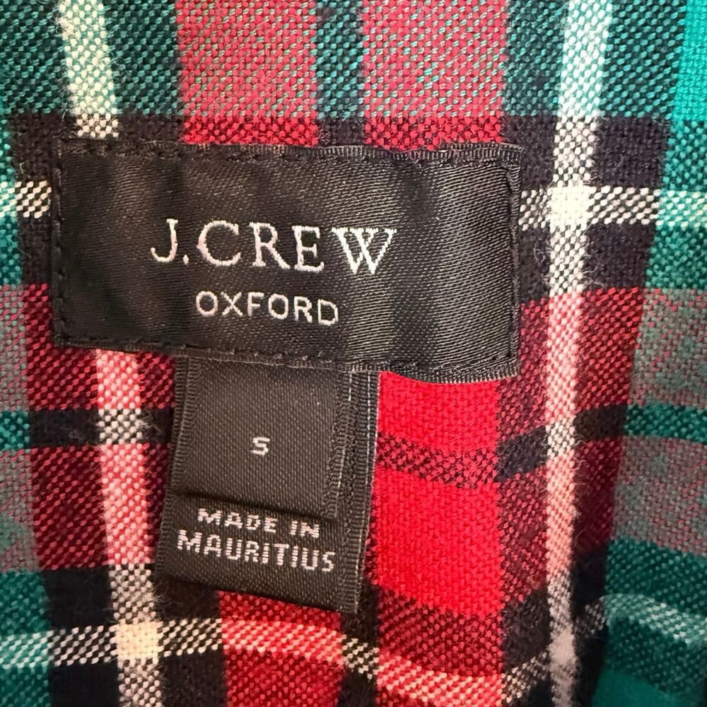 J. Crew Men's Oxford Plaid Cotton Button Down Shirt In Red Green Size Small - Picture 8 of 9
